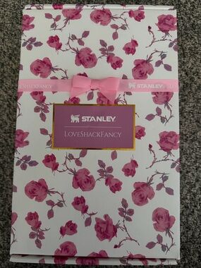 *No Tumbler* Stanley LoveShackFancy Gift Box with Pink Ribbon Pink & White Roses